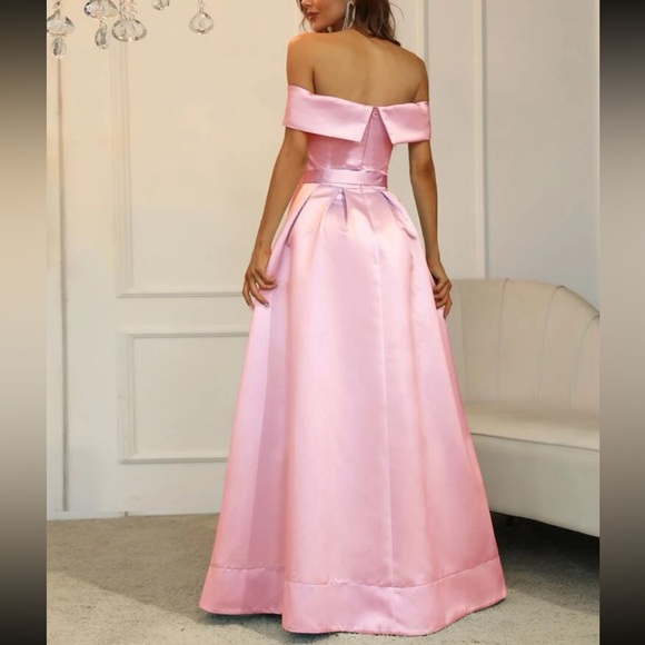 Pleated Split Thigh Prom Dress - Picture 2 of 12